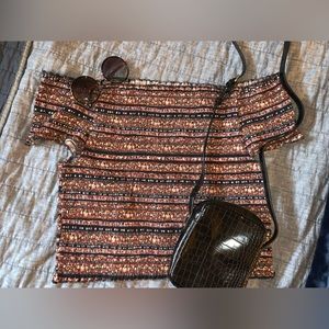 Massimo Off The Soulder Elastic Top